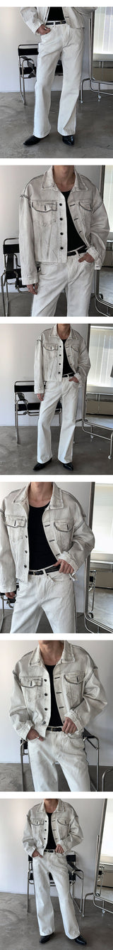 [Unisex] ダーティーホワイトワイドフレアパンツ
