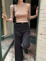Reble Round Ribbed Long Sleeve Knit