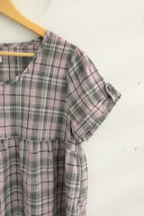pastel checkered cotton dress
