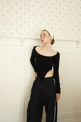  Side line track pants (navy)