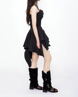 Queen's Shirred Bustier + Asymmetrical Flare Skirt Set