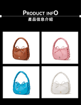 “BURANO” Bow Woven Crescent Bag