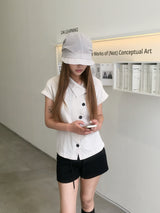 High China Button Blouse