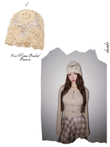 Knit Flower Bucket Beanie