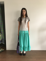 Liang button frill long skirt (4color)
