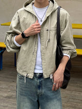 Robin Washed Cropped Hooded Jacket (3colors)