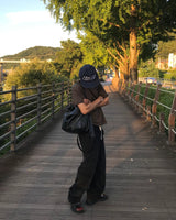 Solid Banding Wide Pants