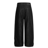 Raw Wide Pintuck Denim Pants