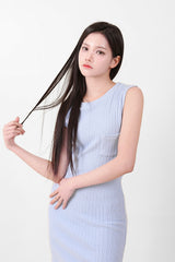 シンプルノースリーブミニワンピース Blue