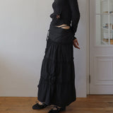 For Sunshine Moments Tiered Skirt Black 
