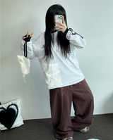 ヒップツーラインナンバーリングロゴスリーブTシャツ💙🤍🖤3カラー