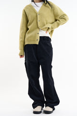 Berry mohair button up cardigan