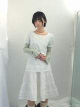 DotTexture Lace Line Mini Dress