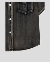 (UNISEX)スラブデニムオーバーシャツ