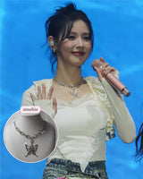 [IDLE Miyeon Necklace] Princess Butterfly Chain Semi Choker Necklace