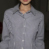 Garner Y2K Slim Fit Gingham Check Long Sleeve Shirt