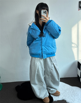 キディリング ポイント フロントプリーツ バルーンパンツ💙🩶🖤 - 3カラー