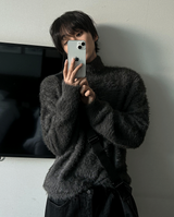a rough mohair turtleneck