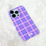 【MADE】チェックグロッシーハードフォンケース