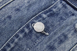 13DE MARZO Bear Denim Jacket Tote Bag Blue