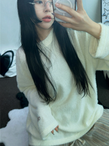 パッチ🤎ルーズガーリーオーバーニット🧸🤍🤎🖤4カラー