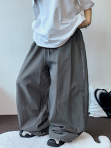 SIDE LIGHTENING 🩶💛🖤 NYLON OVER WIDE OVER LONG PANTS 💛3COLOR