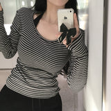 [BELLIDE MADE] クッキー、ストライプフィンガーホールTシャツ