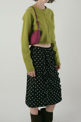 Dot frill skirt_black