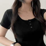 デーモスパンボタンショートスリーブTシャツ