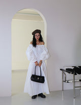 off-shoulder pocket maxi long dress