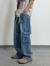 String Wide Cargo Denim PT