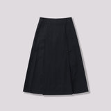 PLEATED MIDI SKIRT CHARCOAL