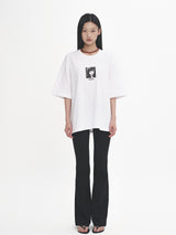 ORIGHH ガールオーバーサイズクロップ半袖Tシャツ_ショートヘアーガール