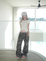 flower camo straight jeans