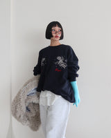 Patch Finger Slit Long Gloves