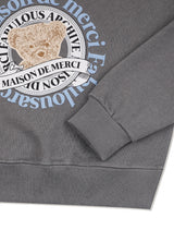 Women's Bear Friends Pigment Smokey Cropped Sweatshirt Light Gray (FCF1TS206W)