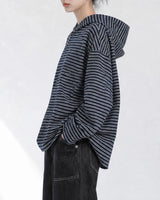 (UNISEX) Multi Stripe Hood Long Sleeve