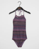 [MADE] Muka hippie stripe net halter neck monokini swimsuit