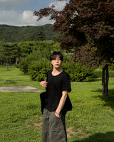 Erne Crop Over U Neck Short Sleeve Tee