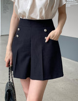 Cornell Summer Tweed Button Short Pants