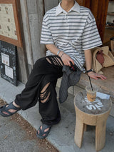 ASCLO Destroyed Sweat Pants (2color)