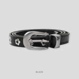 Flower eyelet rivet belt -1C