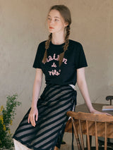 MAISON DE ROLA エンブロイダリーTシャツ ブラック
