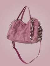 grunge pink stud bag