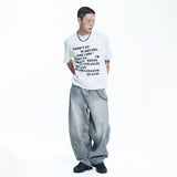 Washed Crop Lettering Short Sleeve - WHITE