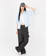 LOOSE FIT TWO POCKET HALF SHIRT [4color]