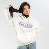 CHROME OVAL LOGO HOOD TEE-IVORY