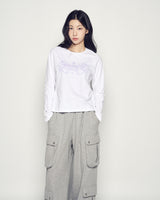 25FW WOMAN PRINCESS FONT LONG SLEEVE T-SHIRT WHITE