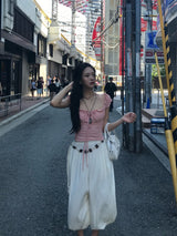 Boheme Line Vintage Wood Beads String Belt