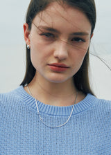 [925 silver] Un.silver.161 / flat soir necklace (long ver.)